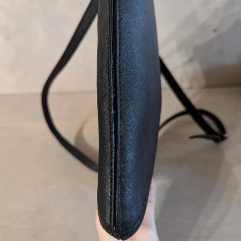 Kate Spade‎ Slender Crossbody Purse Prospect Place Rima Cow Leather Black & Gold